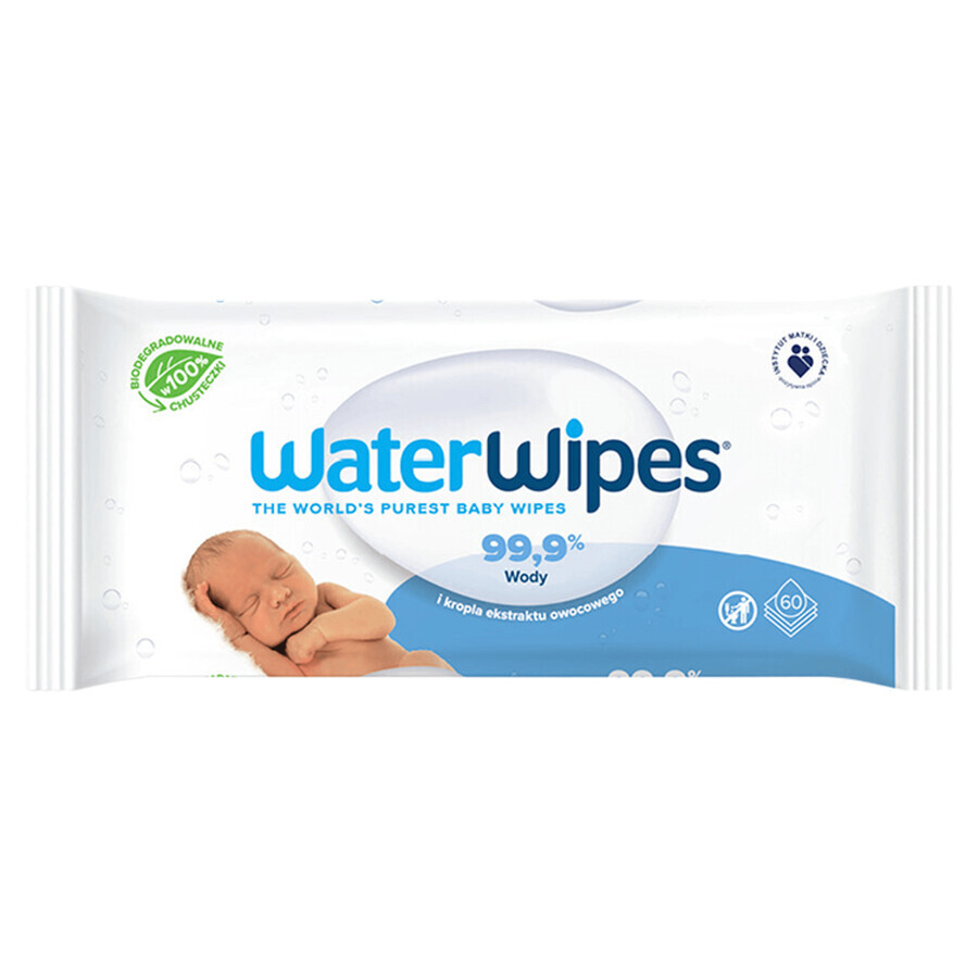 WaterWipes Bio, wet wipes, water, from birth, 60 pieces