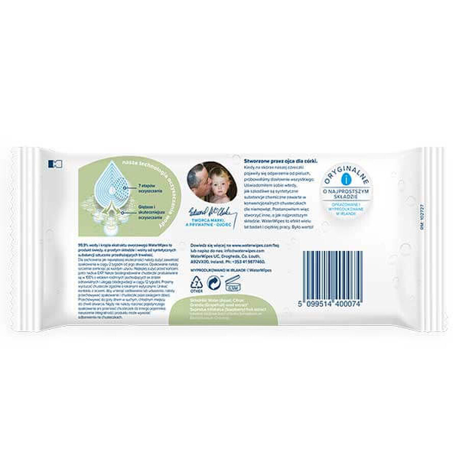 WaterWipes Soapberry Bio, Feuchttücher, Wasser mit Seifenbeerenextrakt, ab Geburt, 60 Stück