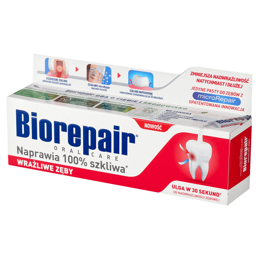 Biorepair dents sensibles, dentifrice, sans fluor, 75 ml