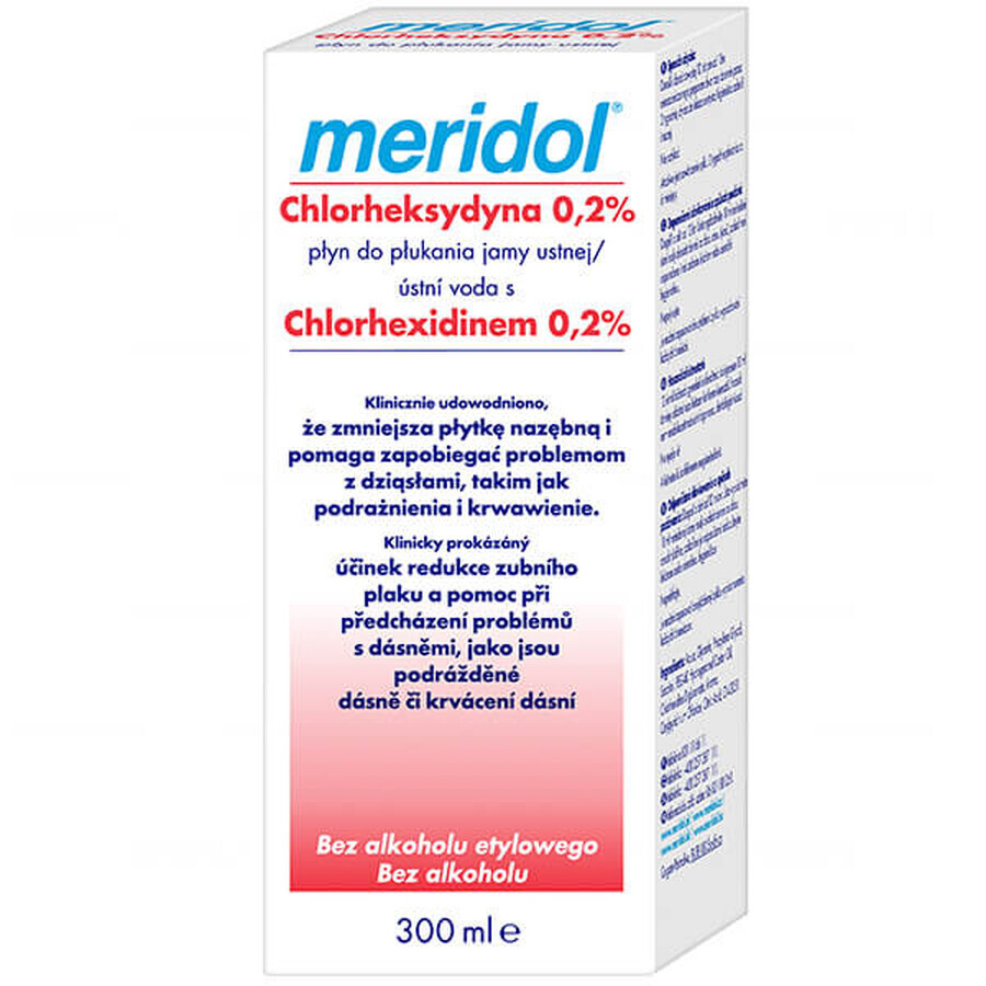 Meridol Clorhexidina 0,2%, enjuague bucal, sin alcohol, 300 ml