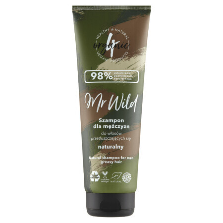 4Organic Mr Wild, natural shampoo for men's oily hair, 250 ml