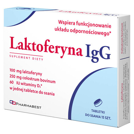 Pharmabest Lactoferrina IgG, 15 pastillas