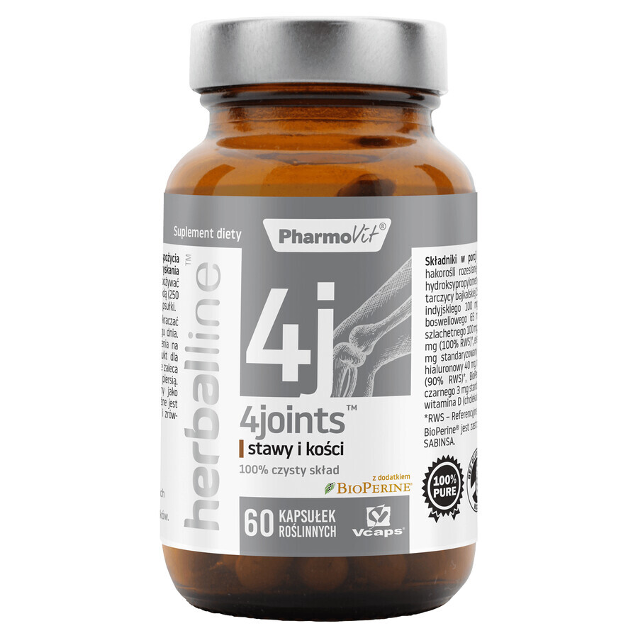 PharmoVit HerbalLine 4Joints Gelenke und Knochen, 60 pflanzliche Kapseln 