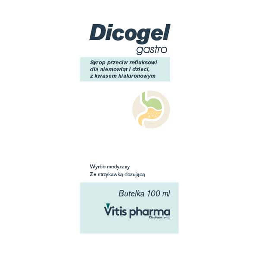 Dicogel Gastro, jarabe antirreflujo, para bebés y niños, 100 ml