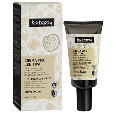 Bio Happy Happy Juices, crema facial calmante, altramuz blanco y mora, 30 ml