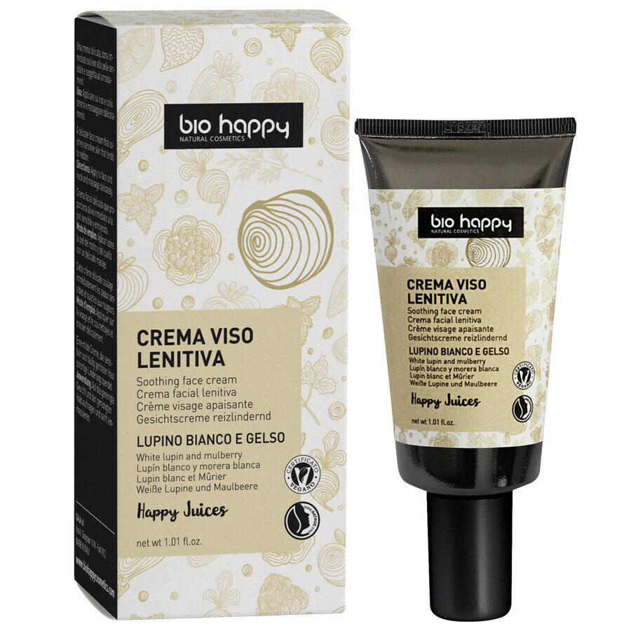 Bio Happy Happy Juices, crema facial calmante, altramuz blanco y mora, 30 ml