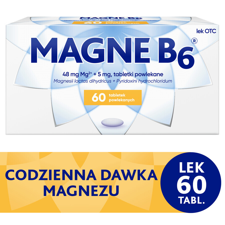 Magne B6 48 mg + 5 mg, 60 comprimidos recubiertos con película