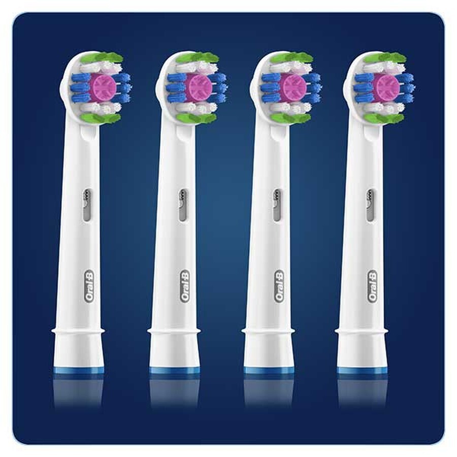 Oral-B 3D White, cabezales de recambio para cepillo eléctrico Clean Maximiser, EB4 3DW, 4 piezas