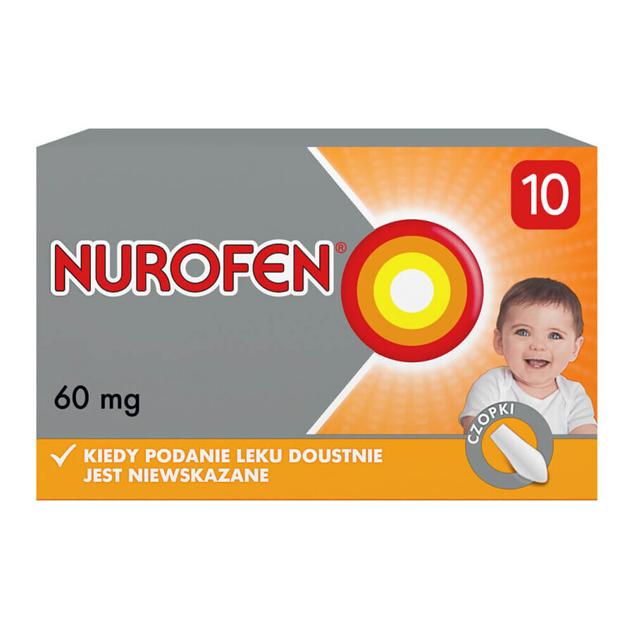 Nurofen for children 60 mg, suppositories, 10 pieces