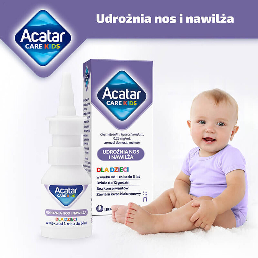 Acatar Care Kids 0,25 mg/ml, spray nazal pentru copii 1-6 ani, soluție, 15 ml