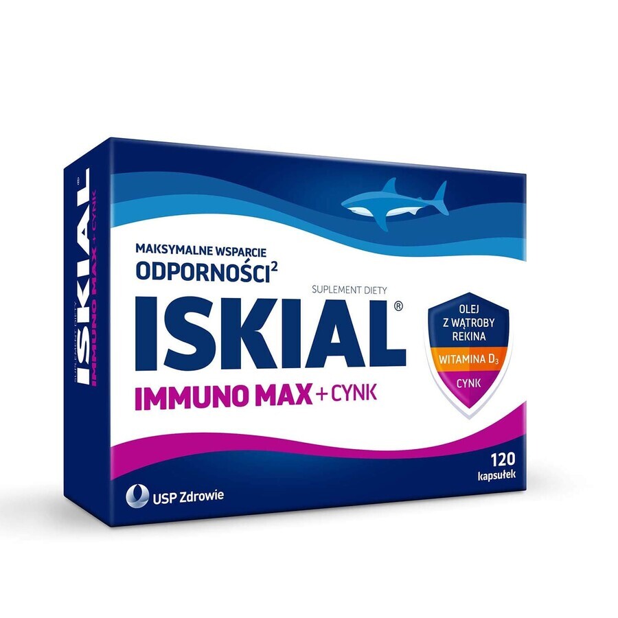 Iskial Immuno Max + Zinc, para niños mayores de 6 años y adultos, 120 cápsulas