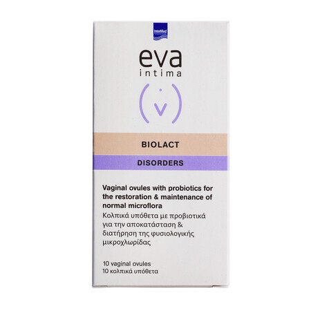 Huevos vaginales con probióticos Eva Intima Biolact, 10 piezas, Intermed