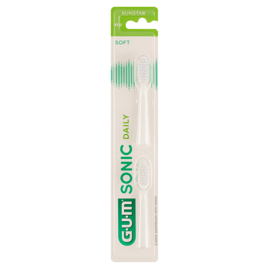 Sunstar Gum Sonic Daily Toothbrush Tips, White, 2 Pack