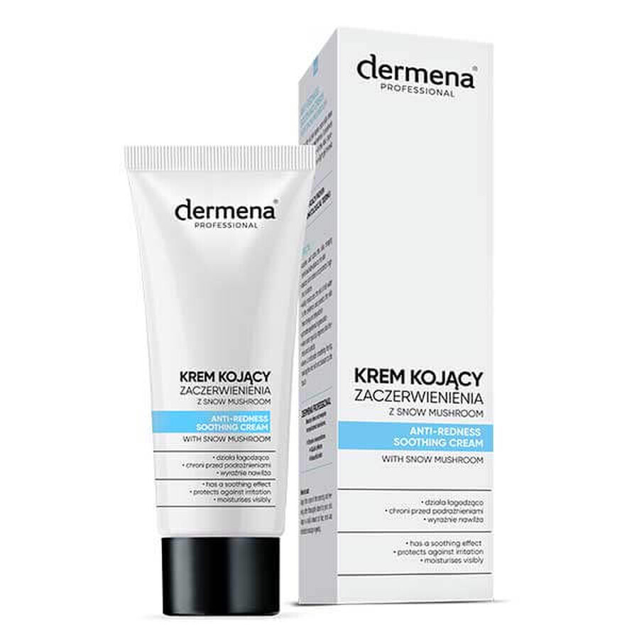 Dermena Professional, crema calmante contra las rojeces, con seta de nieve, todo tipo de pieles, 50 ml