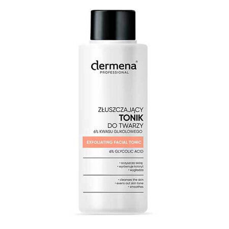 Dermena Professional, tónico facial exfoliante, 6% ácido glicólico, todo tipo de pieles, 100 ml