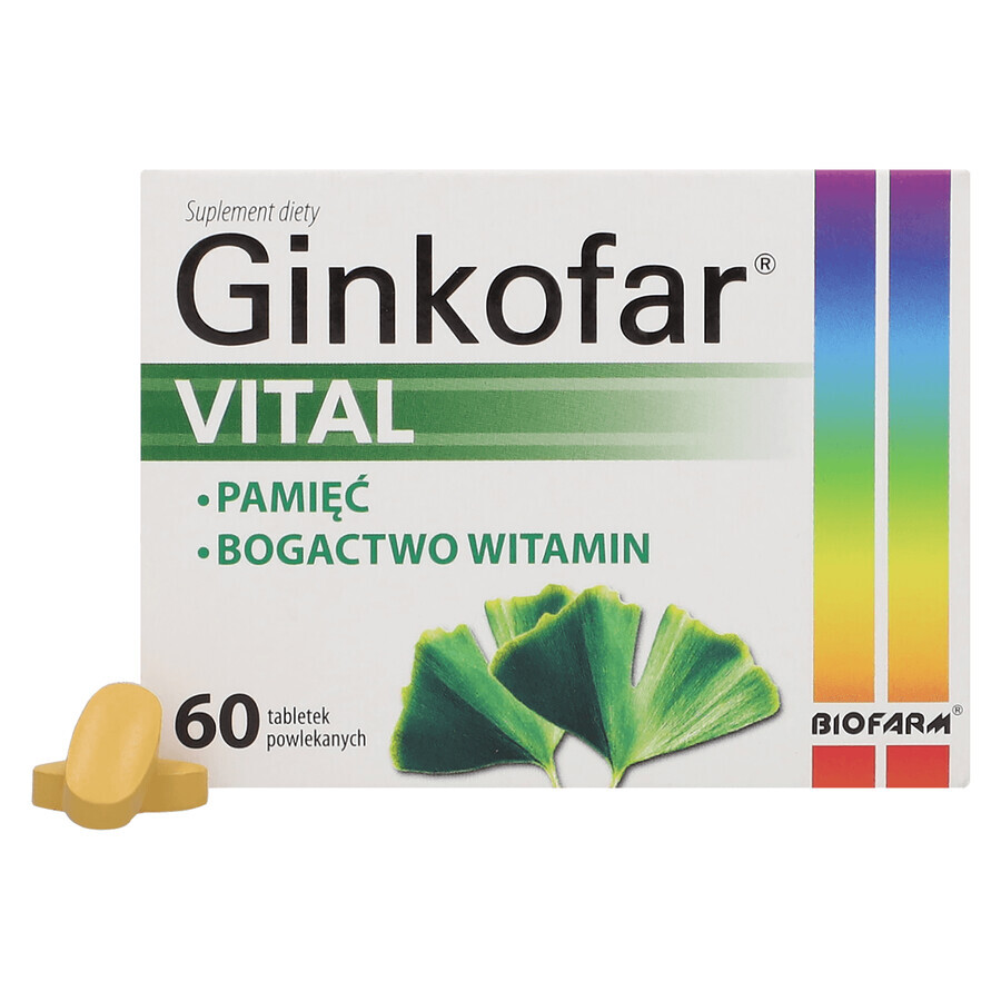 Ginkofar Vital, 60 film-coated tablets