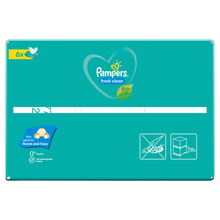 Pampers Fresh Clean, lingettes humides, 6 x 80 pcs