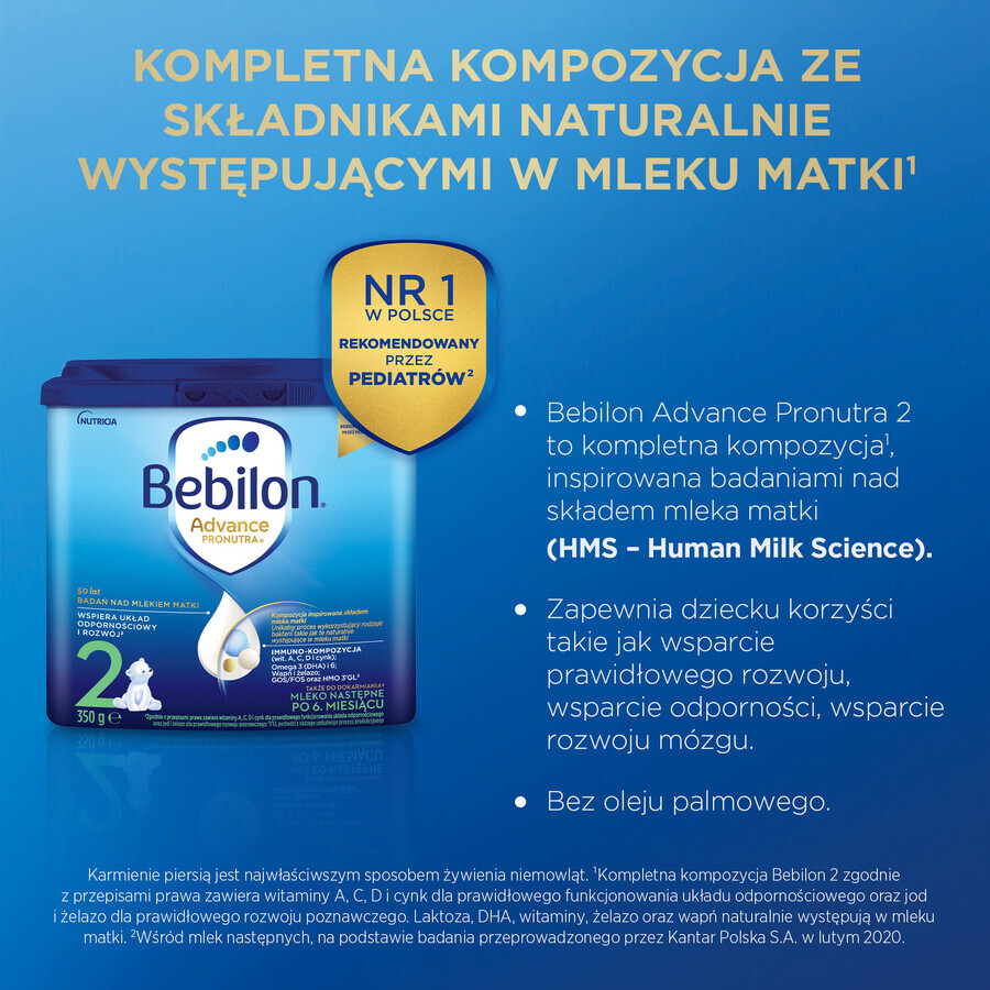 Bebilon Advance Pronutra 2, follow-on milk, over 6 months, 350 g