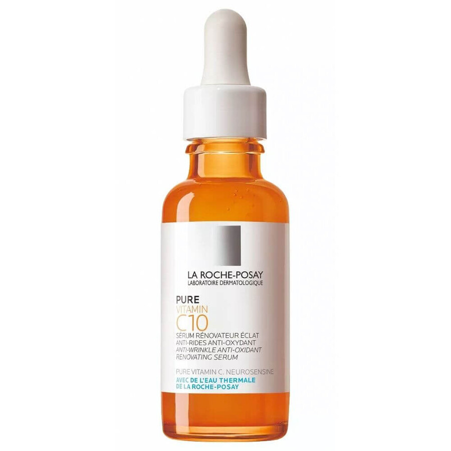 La Roche-Posay Pure Vitamine C10, sérum concentré anti-rides à la vitamine C, peaux sensibles, 30 ml