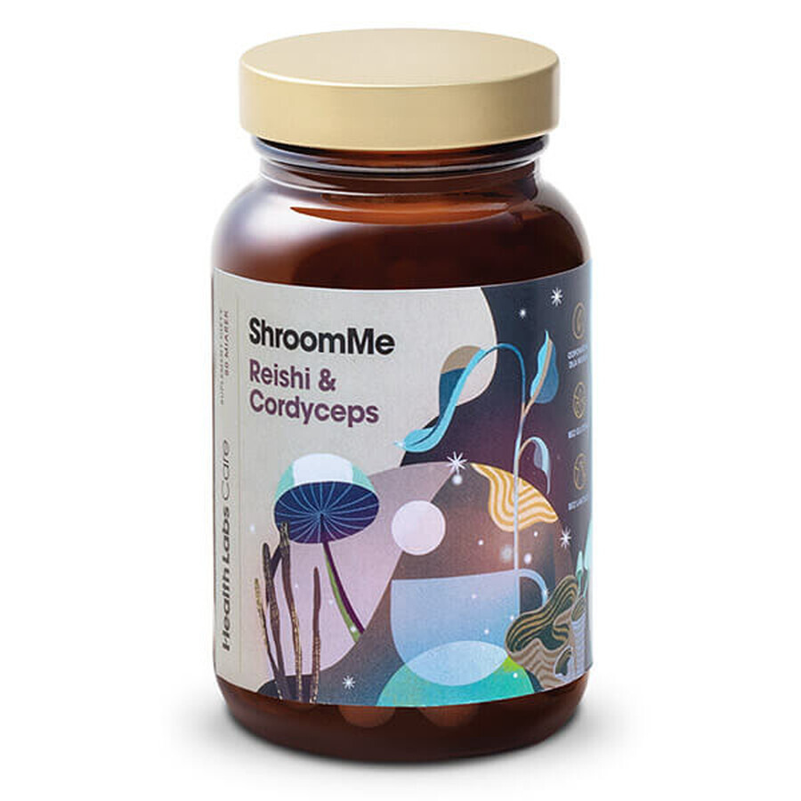 Health Labs ShroomMe Reishi y Cordyceps, 45,54 g