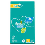 Pampers Fresh Clean, toallitas húmedas, 15 x 80 piezas