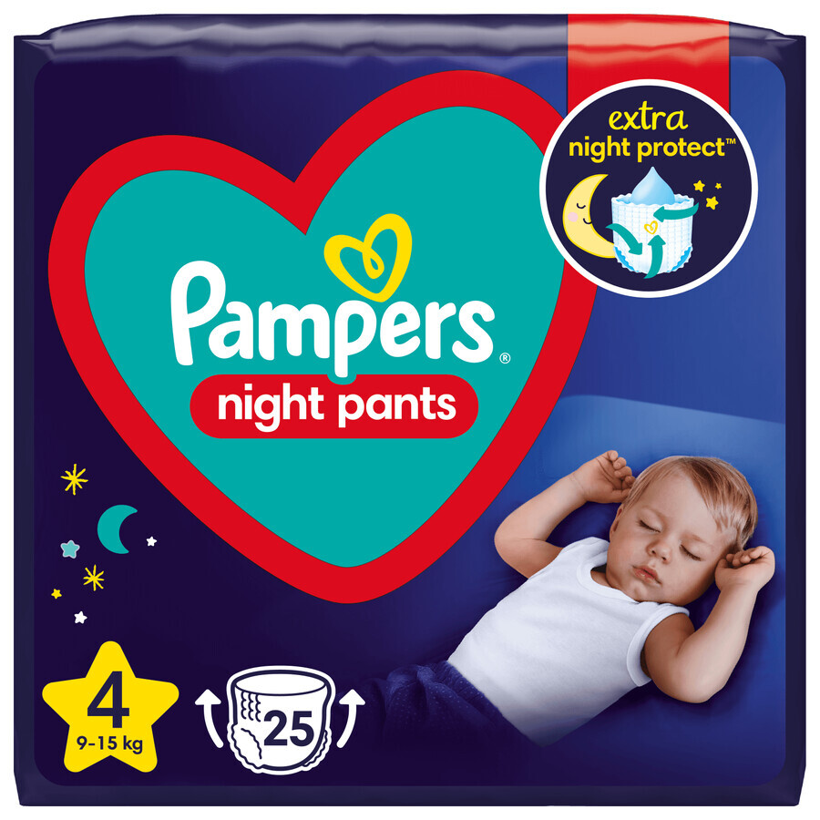 Pampers Night Pants, couches, taille 4, 9-15 kg, 25 pcs