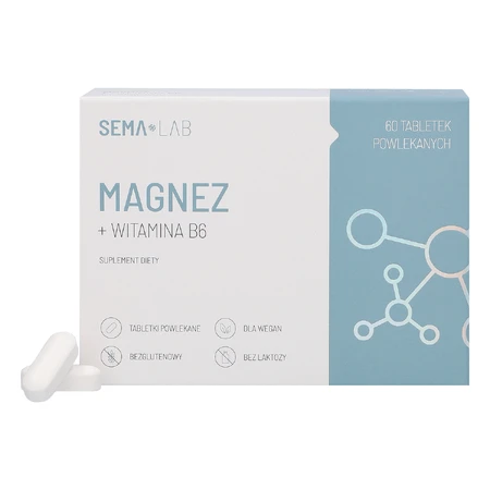 SEMA Lab Magnesio + Vitamina B6, 60 comprimidos recubiertos con película
