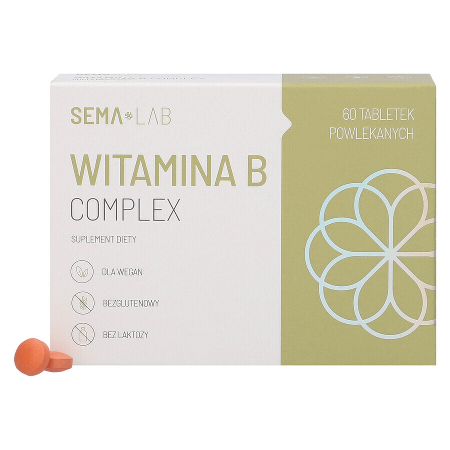 SEMA Lab Vitamin B Complex, 60 comprimidos recubiertos con película