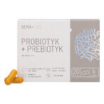 SEMA Lab Probiotique + Prébiotique, 20 gélules à libération retardée