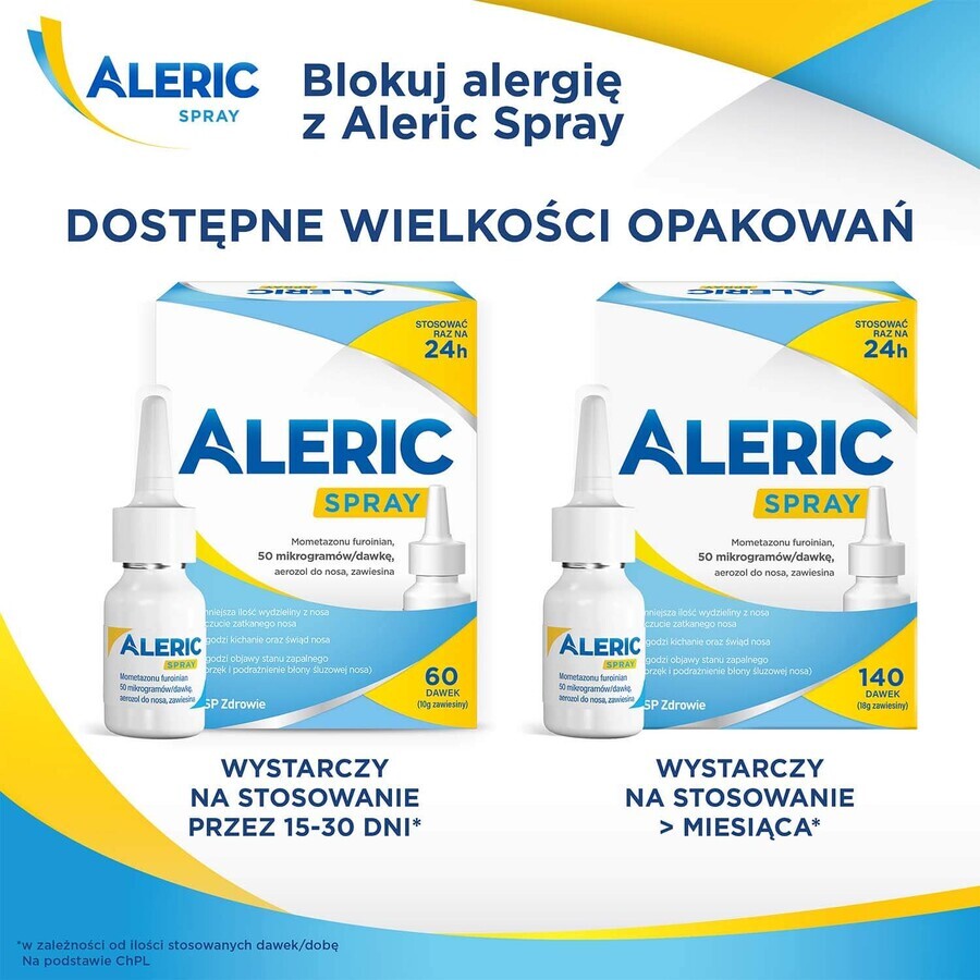 Aleric Spray 50 µg/dosis, spray nasal, suspensión, 140 dosis