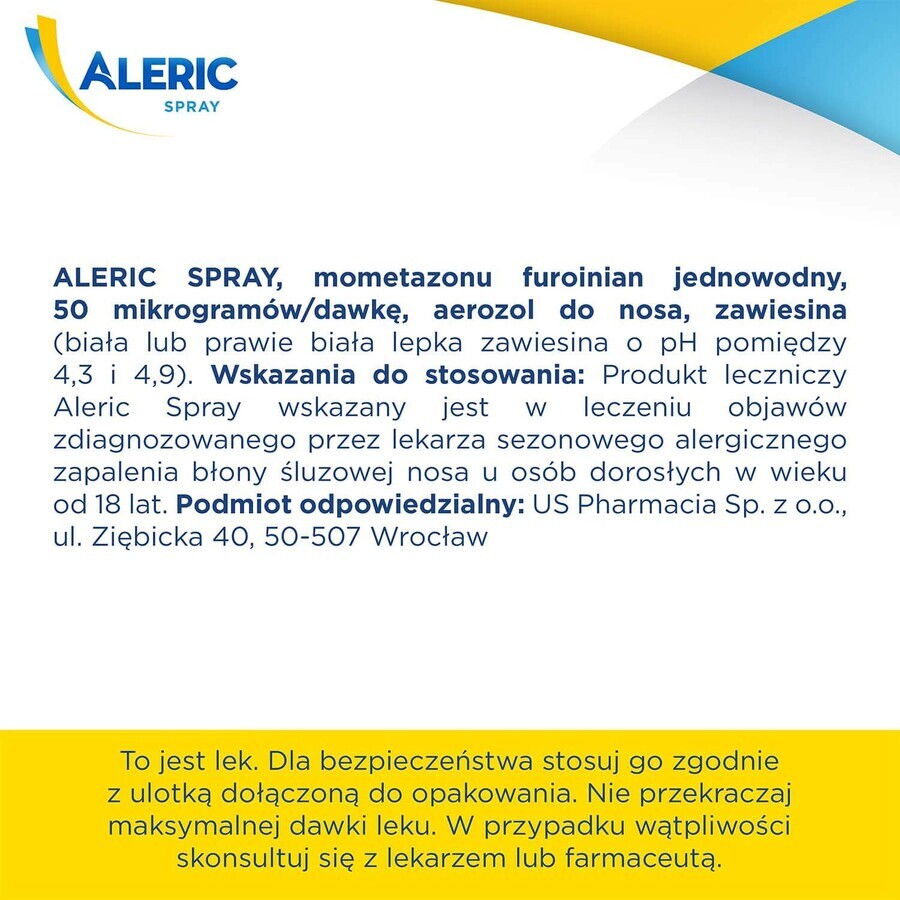 Aleric Spray 50 µg/dosis, spray nasal, suspensión, 140 dosis