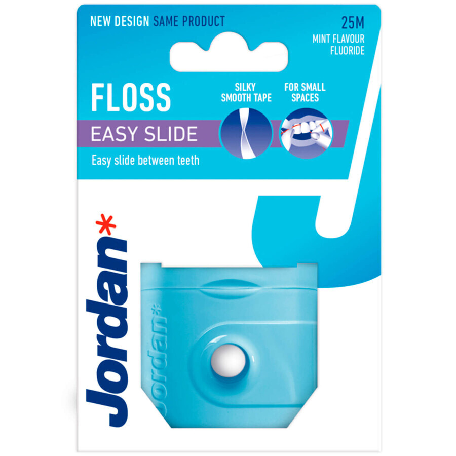 Jordan Easy Slide, hilo dental con flúor, encerado, menta, 25 m