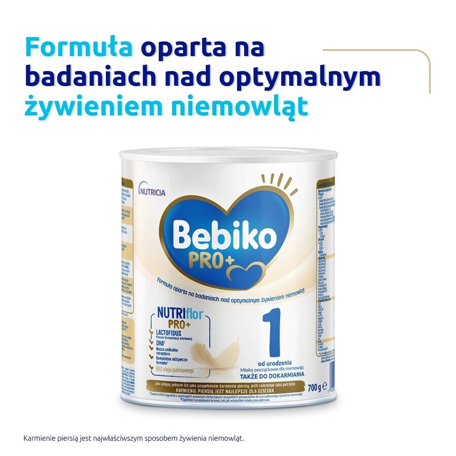 Bebiko Pro+ 1 Nutrriflor Pro+, leche infantil, desde el nacimiento, 700 g