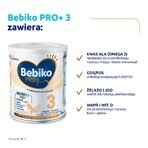 Bebiko Pro+ 3 Nutriflor Pro+, leche modificada, mayores de 1 año, 700 g