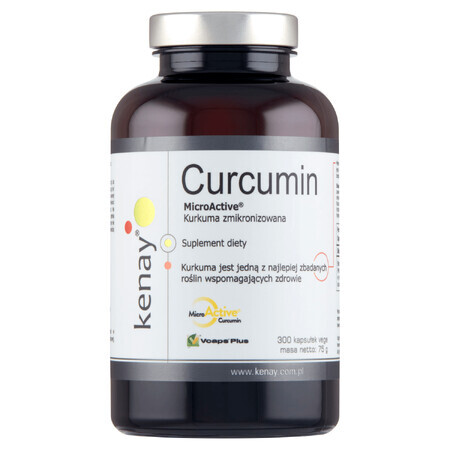 Kenay Curcumin MicroActive, curcuma micronizzata, 300 capsule vegetali