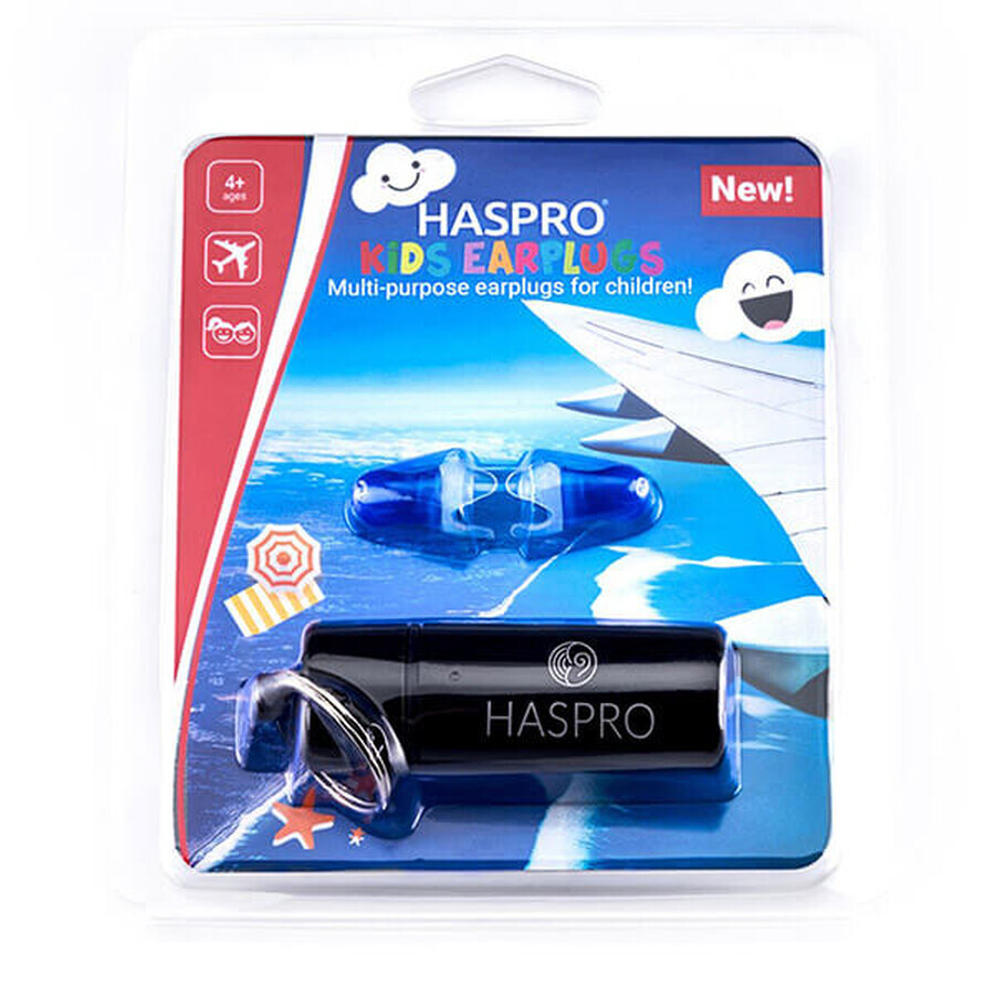 Haspro Fly Kids Universal, tapones para los oídos de los niños, 2 piezas