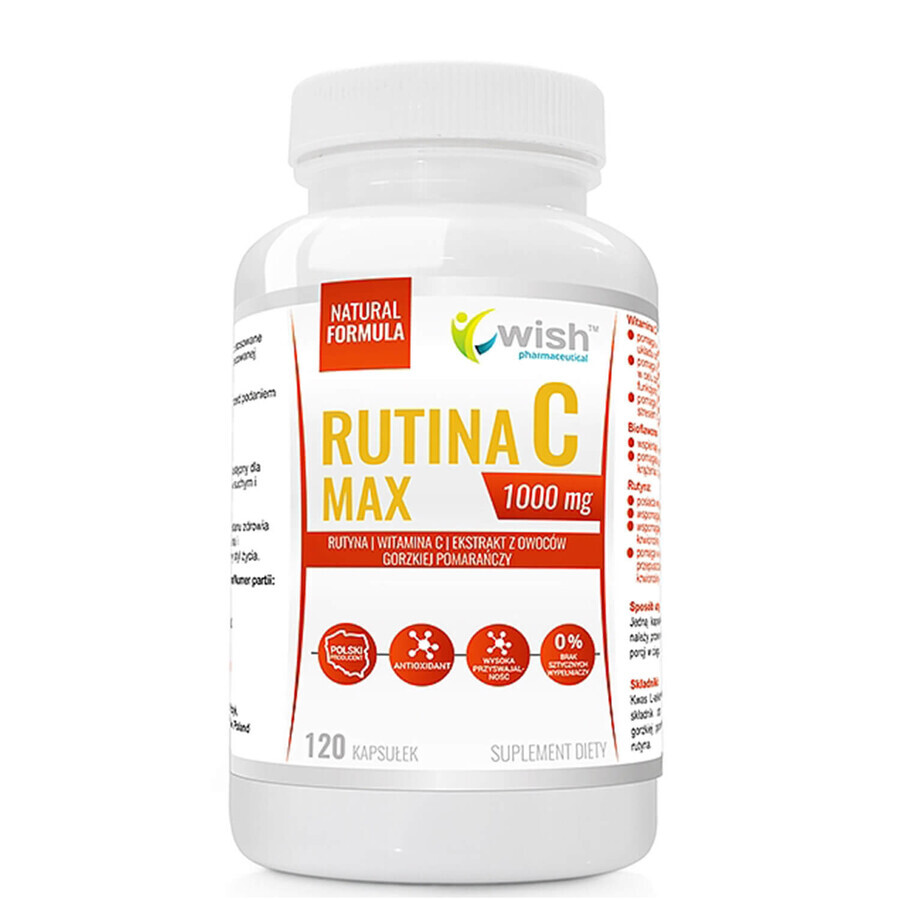 Wish Rutina Max C 1000 mg, 120 cápsulas