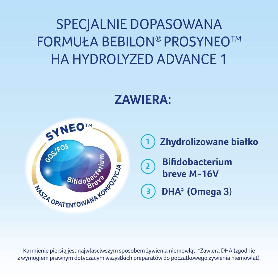 Bebilon Prosyneo HA Hidrolizado Advance 1, leche infantil, desde el nacimiento, 400 g