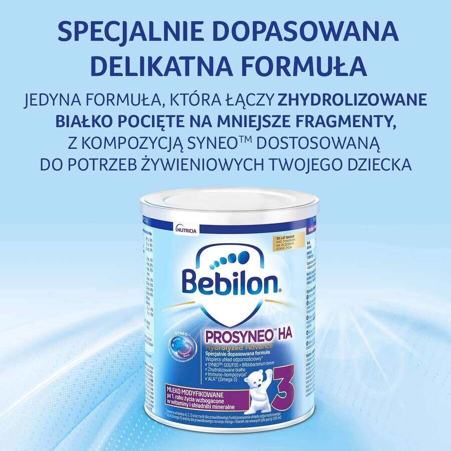 Bebilon Prosyneo HA Hydrolyzed Advance 3, fórmula, después de 1 año, 400 g