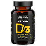 Grinday Vegan D3, vitamina D3 vegană 2000 UI, 60 capsule