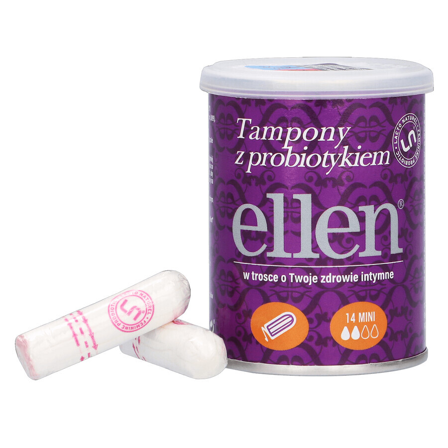 Ellen, tampones probióticos, mini, 14 piezas