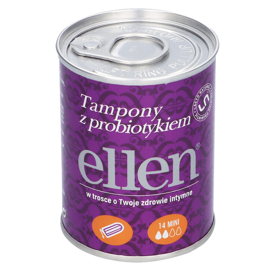 Ellen, tampones probióticos, mini, 14 piezas