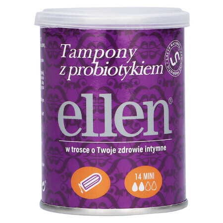 Ellen, tampones probióticos, mini, 14 piezas