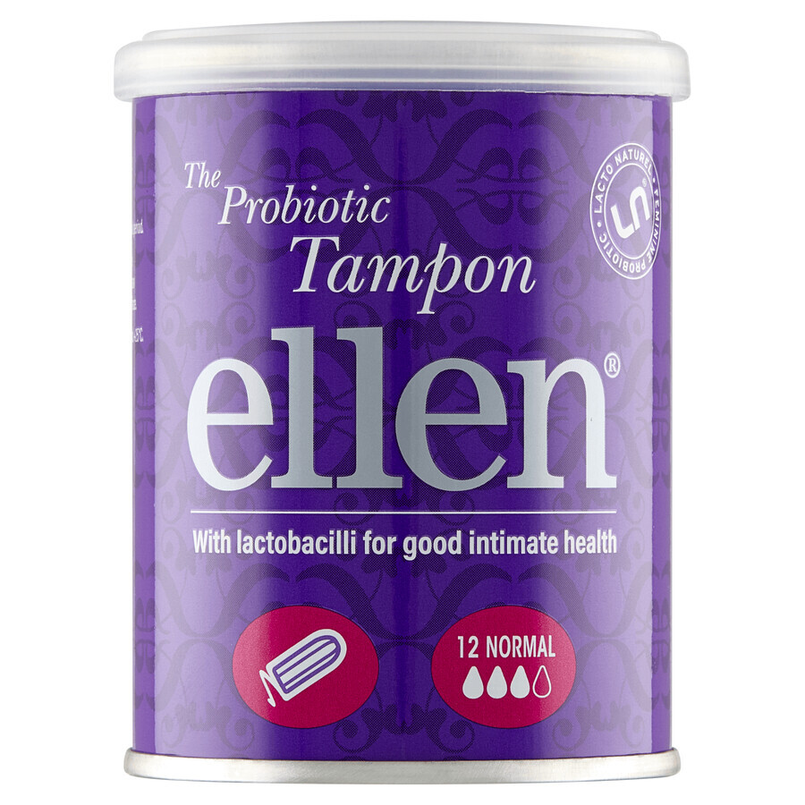 Ellen, tampones probióticos, normales, 12 piezas