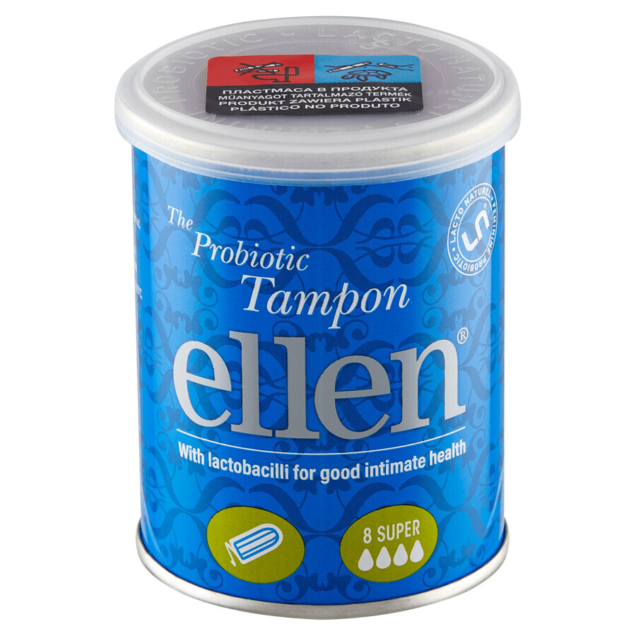 Ellen, tampones probióticos, geniales, 8 piezas