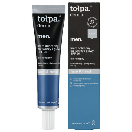 Tolpa Dermo Men Face &amp; Head, beschermende crème voor gezicht en hoofd, SPF 25, 40 ml