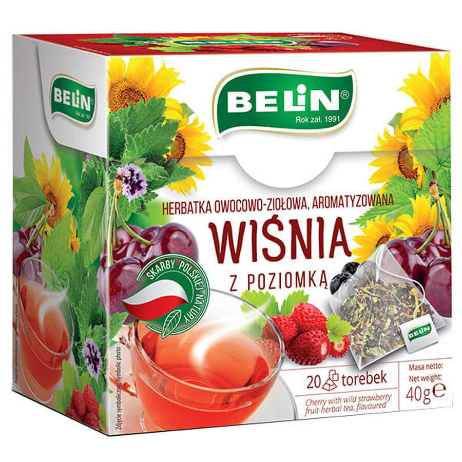 Belin Cherries with strawberries, fruit and herbal tea, flavored, 2 gx 20 sachets