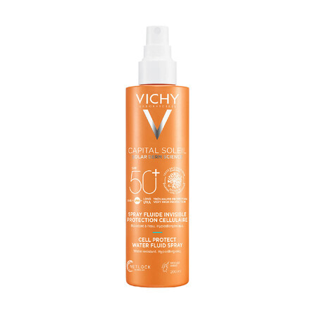 Vichy Capital Soleil Cell Protect, spray protector pentru față și corp, SPF 50+, 200 ml