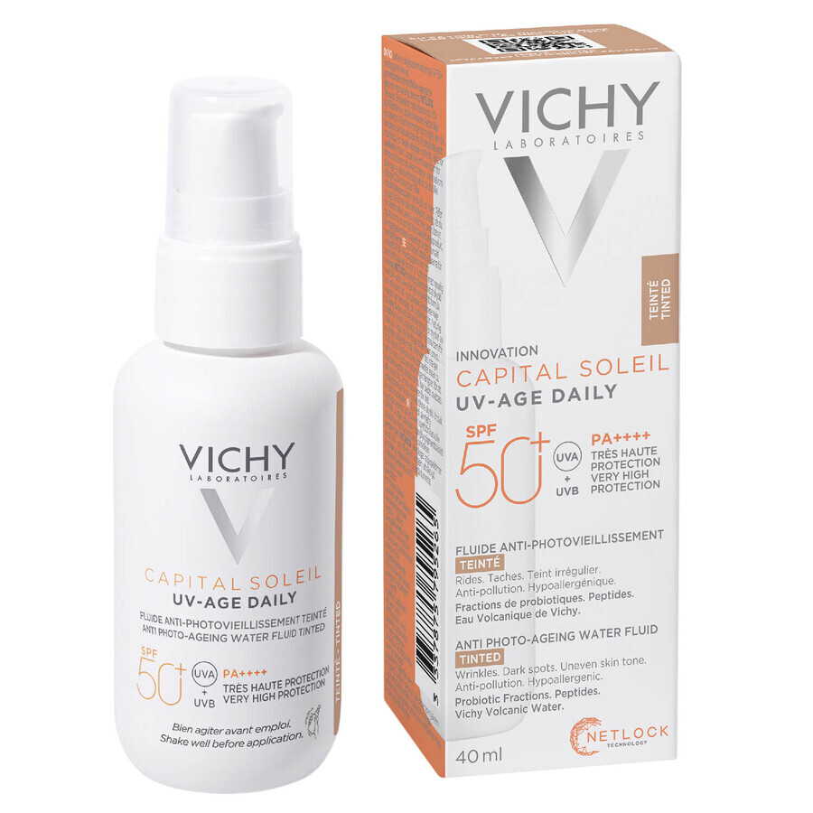 Vichy Capital Soleil UV-Age Daily, hautfärbendes Fluid gegen Lichtalterung, SPF 50+, 40 ml 