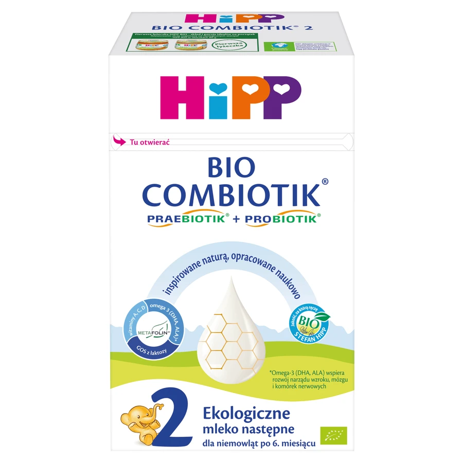 HiPP 2 Bio Combiotik, leche de continuación ecológica, después de 6 meses, 550 g